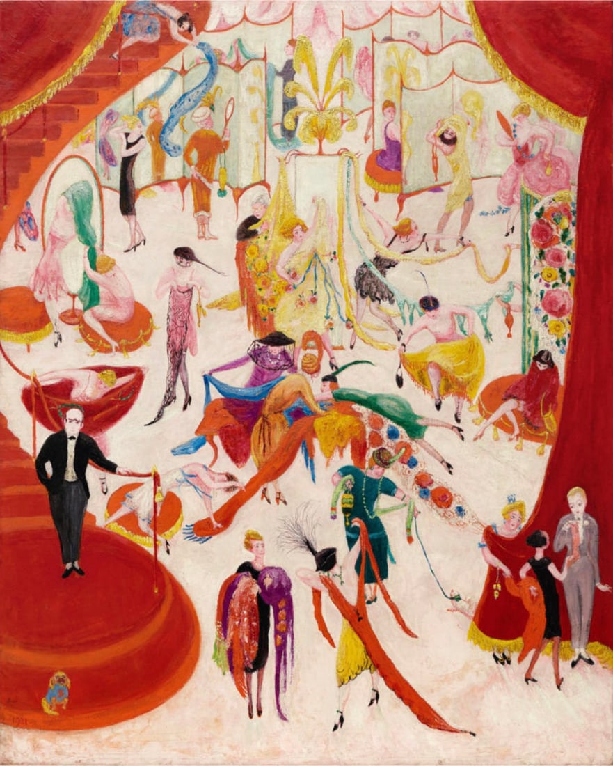 Florine Stettheimer (American, 1871-1944) Spring Sale at Bendels, "1921" Print: Florine Stettheimer (American, 1871-1944) Spring Sale at Bendels, "1921" Print. 32.25 x 40.00 inches. Please be aware that all lots in our auctions are sold "AS IS," in accordance with the Terms & Con