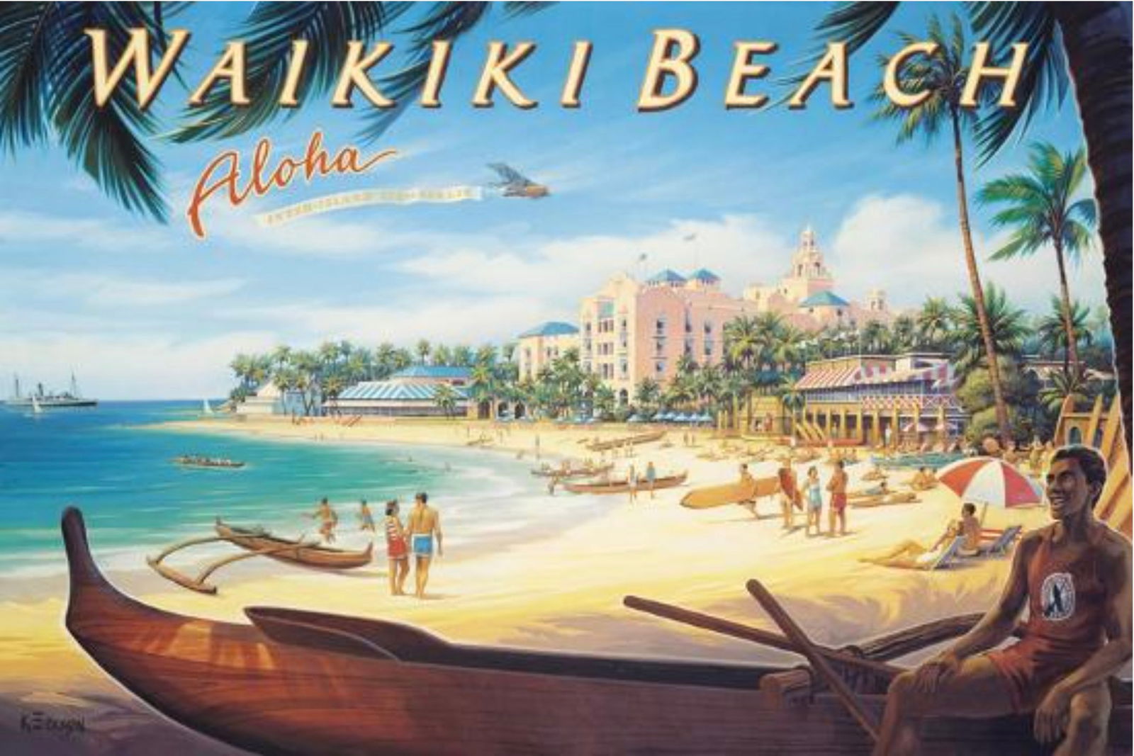 Waikiki Beach, Hawaii Travel Poster (1 of 5)
