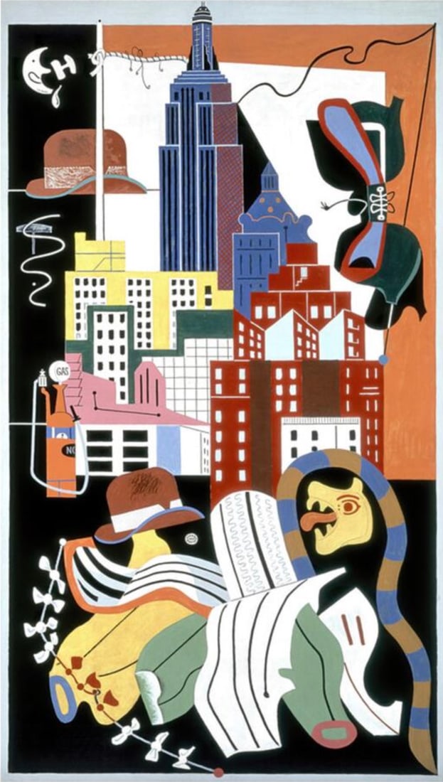 Stuart Davis (American, 1892-1964) New York Mural Offset Lithograph: Stuart Davis (American, 1892-1964) New York Mural Offset Lithograph. 21.40 x 37.50 inches. Please be aware that all lots in our auctions are sold "AS IS," in accordance with the Terms & Conditions of