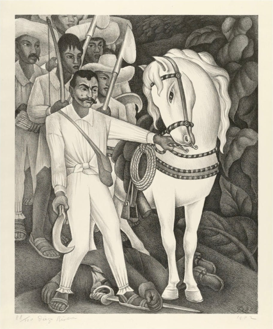 Diego Rivera (Mexican, 1886-1957) Emiliano Zapata, Horse "1932" Print (1 of 5)