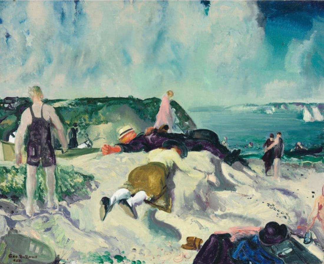 George Bellows (American, 1882-1925) The Beach, Newport, "1919" Print: George Bellows (American, 1882-1925) The Beach, Newport, "1919" Print. 30.00 x 24.25 inches. Please be aware that all lots in our auctions are sold "AS IS," in accordance with the Terms & Conditions o