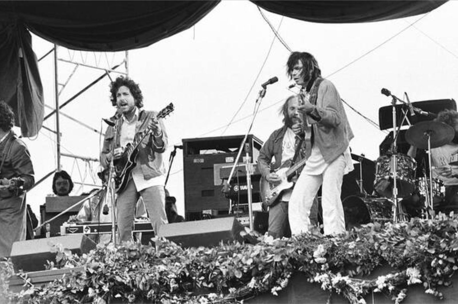 Bob Dylan, Neil Young, Bill Grahams Snack Benefit, San Francisco, CA 1975 Photo Print: Bob Dylan, Neil Young, Bill Grahams Snack Benefit, San Francisco, CA 1975 Photo Print. 72.00 x 48.00 inches. Please be aware that all lots in our auctions are sold "AS IS," in accordance with the Term