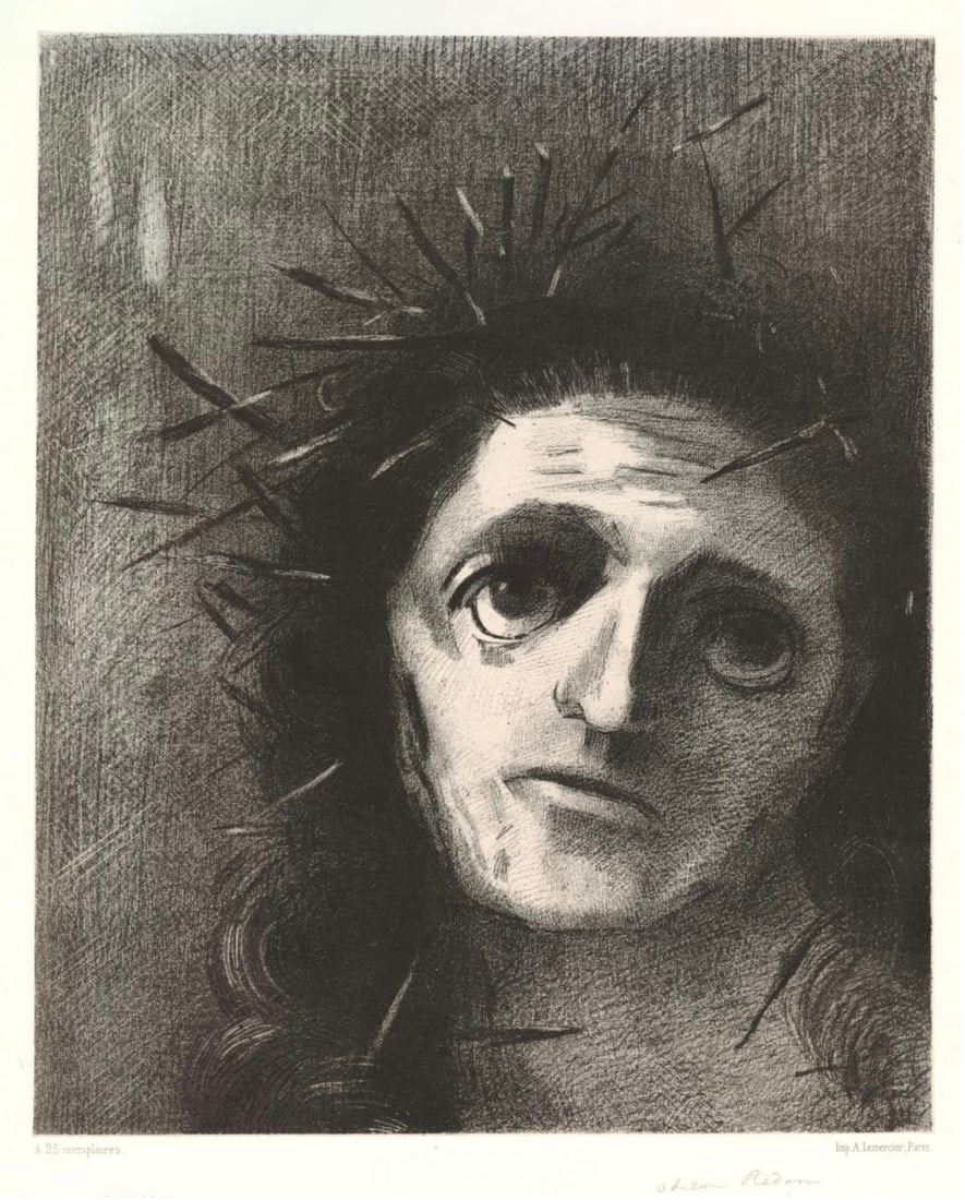 Odilon Redon (French, 1840-1916) Christ, "1887" Print (1 of 5)