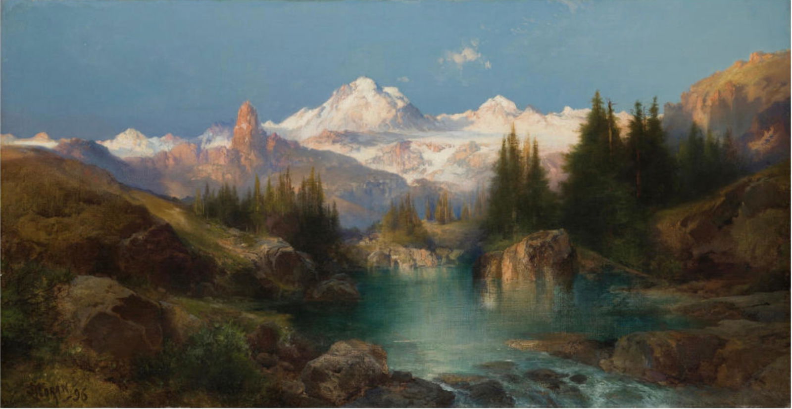 Thomas Moran (British, 1837-1926) Snowy Mountain Range, "1896" Print (1 of 5)