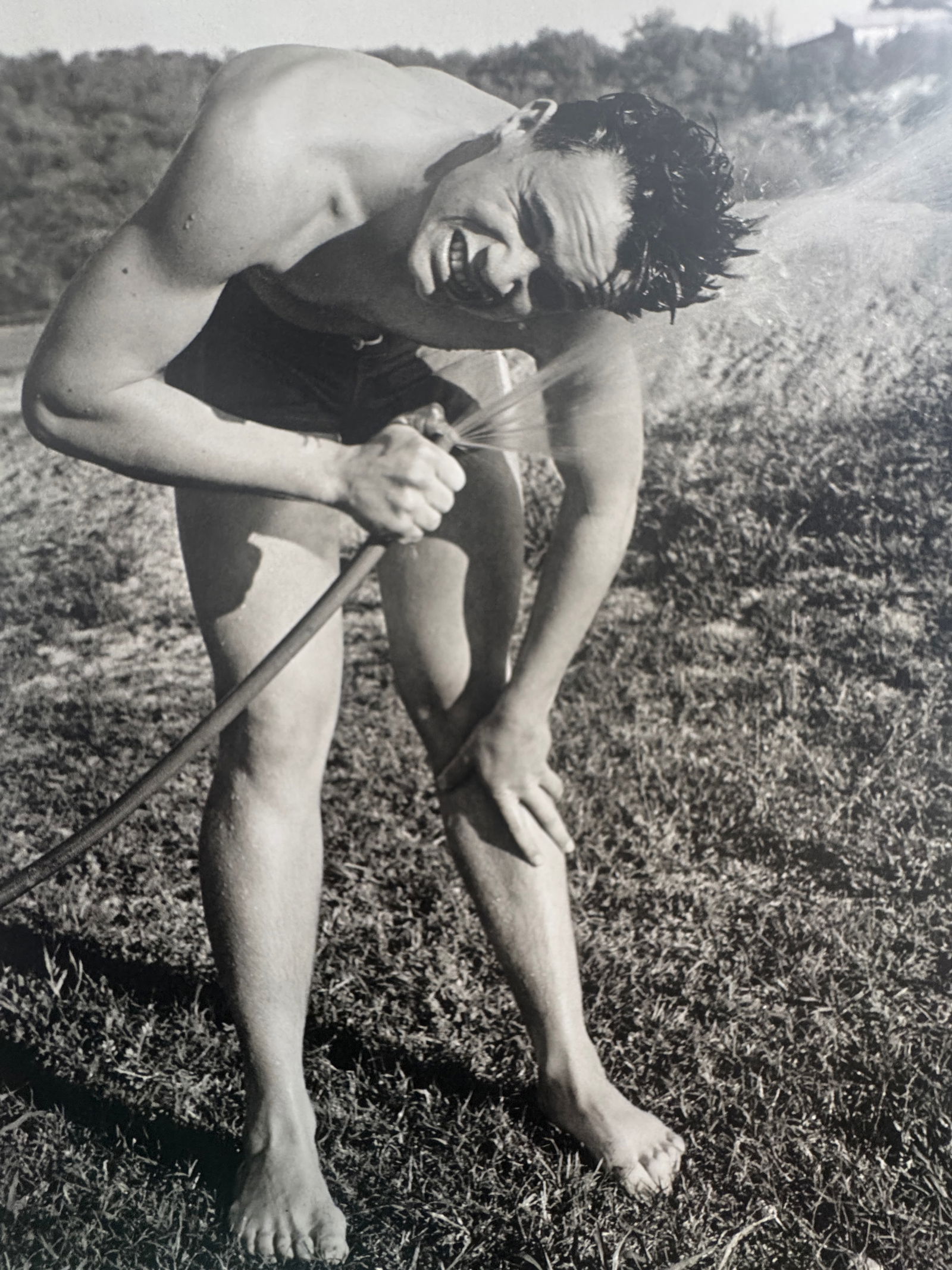 Bruce Weber (American, b. 1946): Bruce Weber (American, b. 1946). Male with Hose Print. Printed in 1988. 11.25 x 8.60 inches. Please be aware that all lots in our auctions are sold "AS IS," in accordance with the Terms & Conditions o