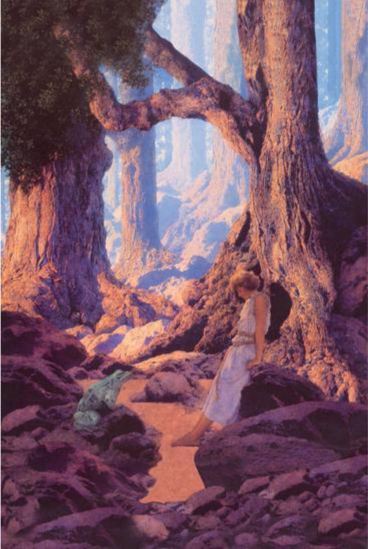 Maxfield Parrish (1870-1966): Maxfield Parrish (1870-1966). The Enchanted Prince Print. 53.00 x 35.00 inches. Please be aware that all lots in our auctions are sold "AS IS," in accordance with the Terms & Conditions of the Auction