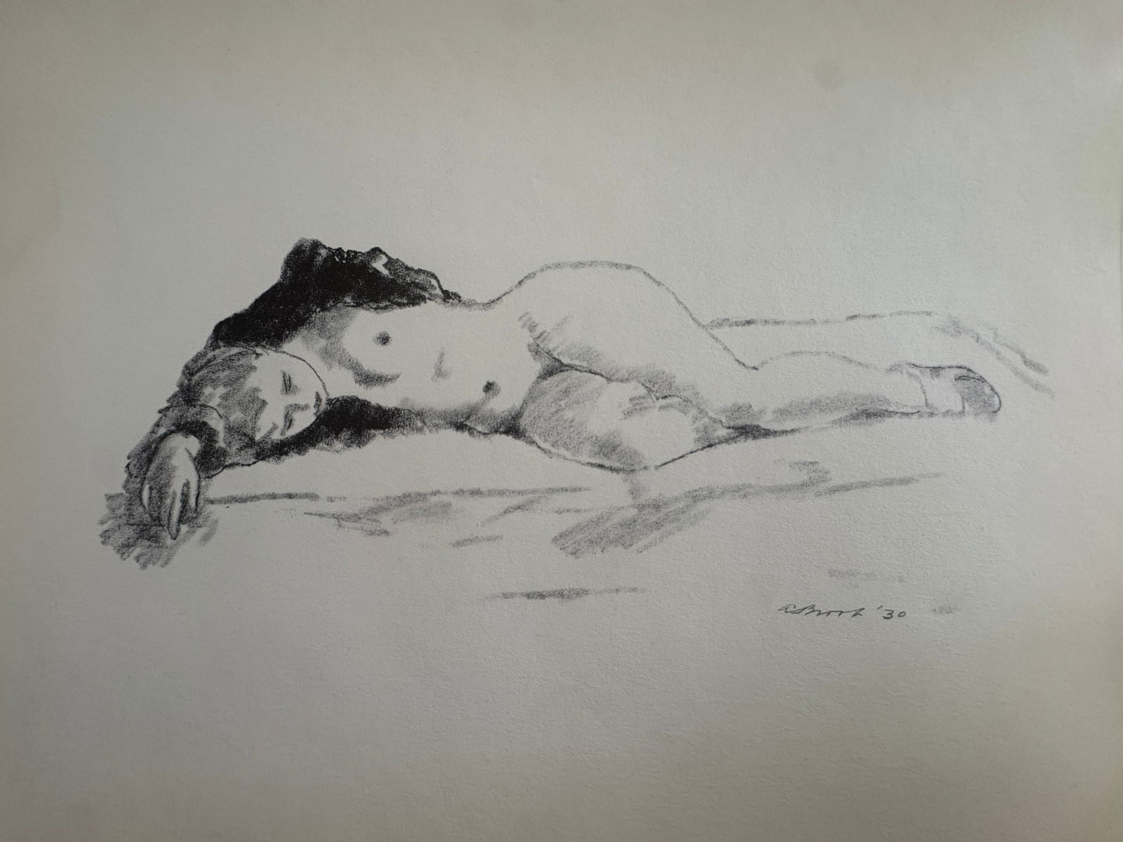 Alexander Brook (American, 1898-1980): Alexander Brook (American, 1898-1980). Sleep Print. 12.60 x 9.50 inches. Signed in the plate. Printed in 1939. Please be aware that all lots in our auctions are sold "AS IS," in accordance with the Te