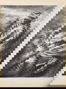 Joe Jones (American, 1909-1963): Joe Jones (American, 1909-1963). Missouri Wheat Farmers Print.12.60 x 9.50 inches. Signed in the plate. Printed in 1939. Please be aware that all lots in our auctions are sold "AS IS," in accordance w