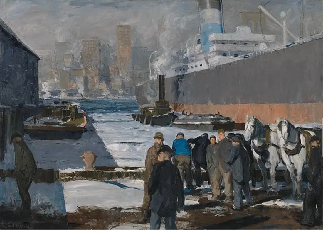 George Bellows (American, 1882-1925): George Bellows (American, 1882-1925). Men of the Docks, "1912" Print.17.25 x 24.25 inches. Please be aware that all lots in our auctions are sold "AS IS," in accordance with the Terms & Conditions of