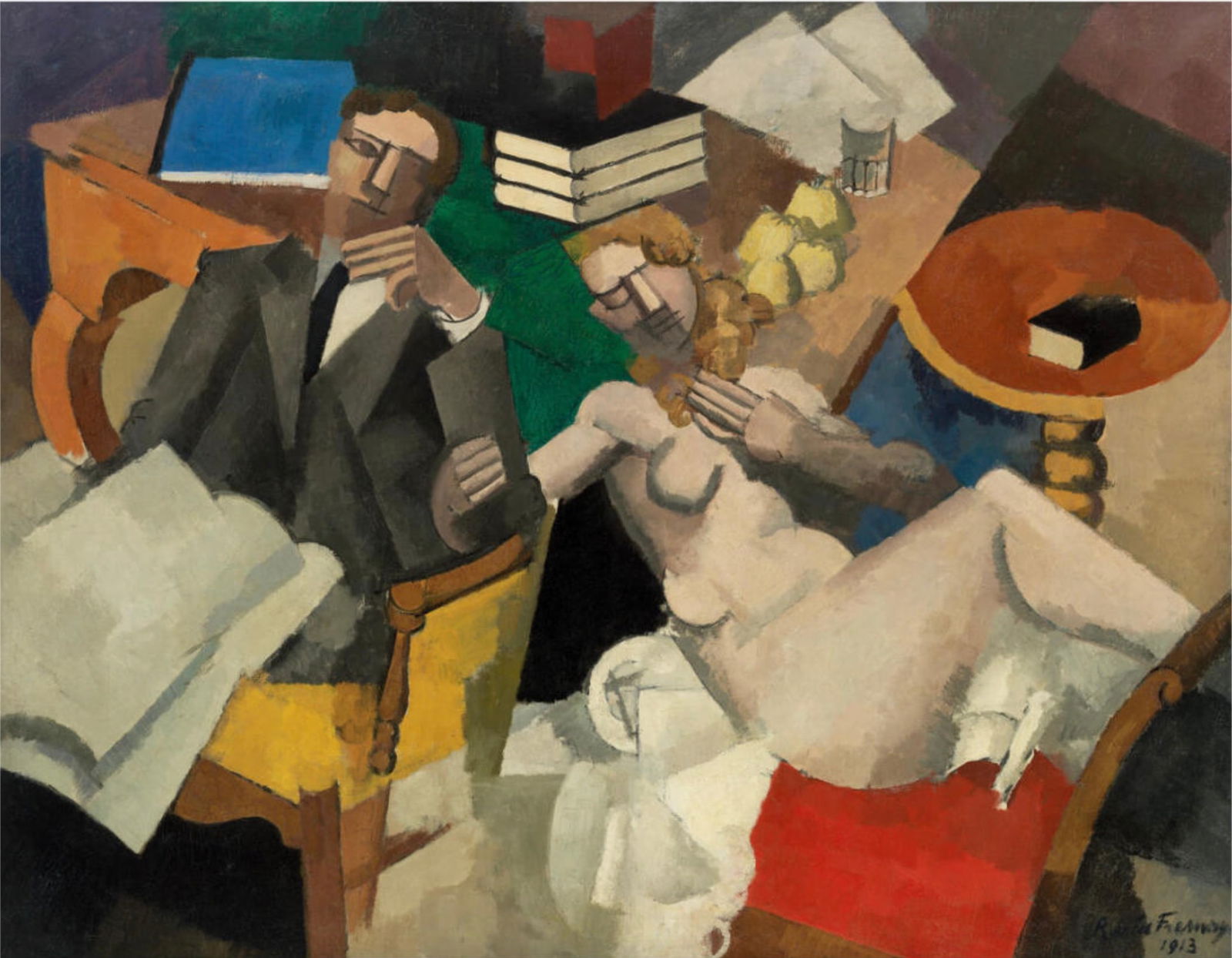 Roger de La Fresnaye (French, 1885-1925): Roger de La Fresnaye (French, 1885-1925). La Vie Conjugale, "1913" Print. 39.75 x 31.00 inches. Please be aware that all lots in our auctions are sold "AS IS," in accordance with the Terms & Condition