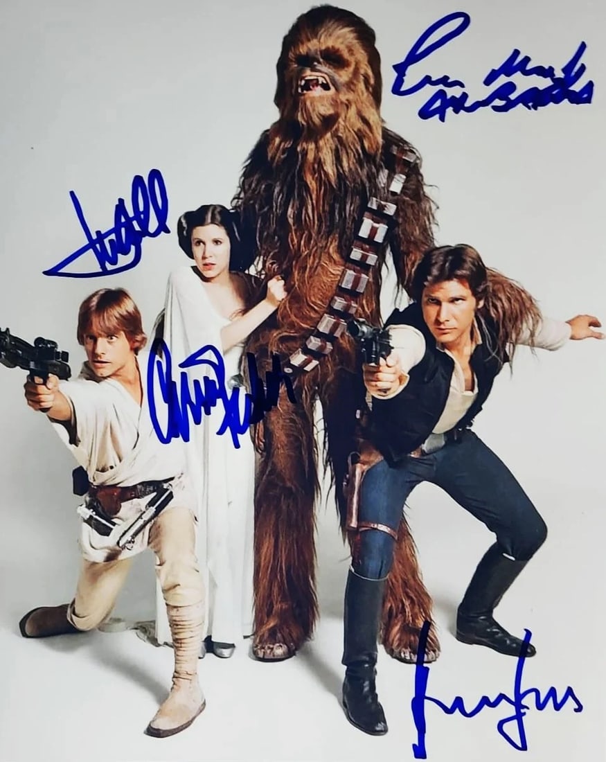 Star Wars, Mark Hamill, Carrie Fisher, Harrison Ford Signed Facismile Photo (1 of 1)