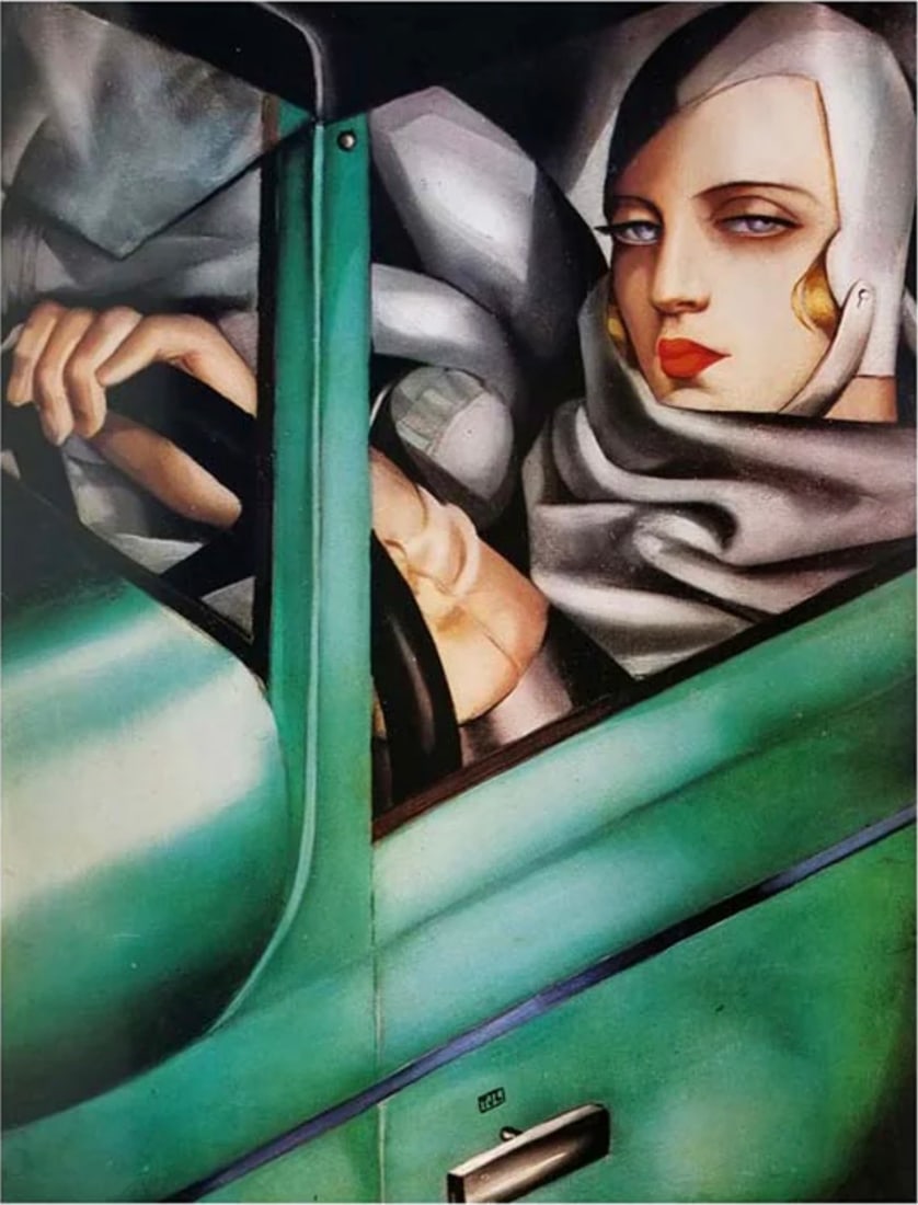 Tamara de Lempicka (Polish-French, 1898-1980): Tamara de Lempicka (Polish-French, 1898-1980). "Tamara in Green Bugatti, "1929" Print. Please be aware that all lots in our auctions are sold "AS IS," in accordance with the Terms & Conditions of the