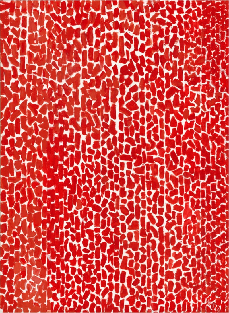 Alma Thomas (American, 1865-1946): Alma Thomas (American, 1865-1946). Red Rose Cantata, "1973" Print. 29.20 x 39.75 inches. Please be aware that all lots in our auctions are sold "AS IS," in accordance with the Terms & Conditions of th