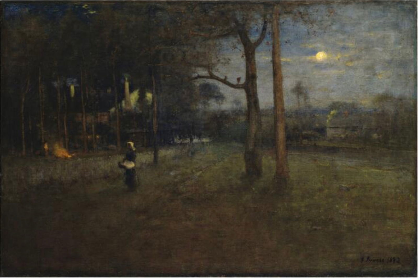 George Inness (American, 1825-1894): George Inness (American, 1825-1894). Moonlight, Tarpon Springs, "1892" Print. 56.50 x 36.50 inches. Please be aware that all lots in our auctions are sold "AS IS," in accordance with the Terms & Condi