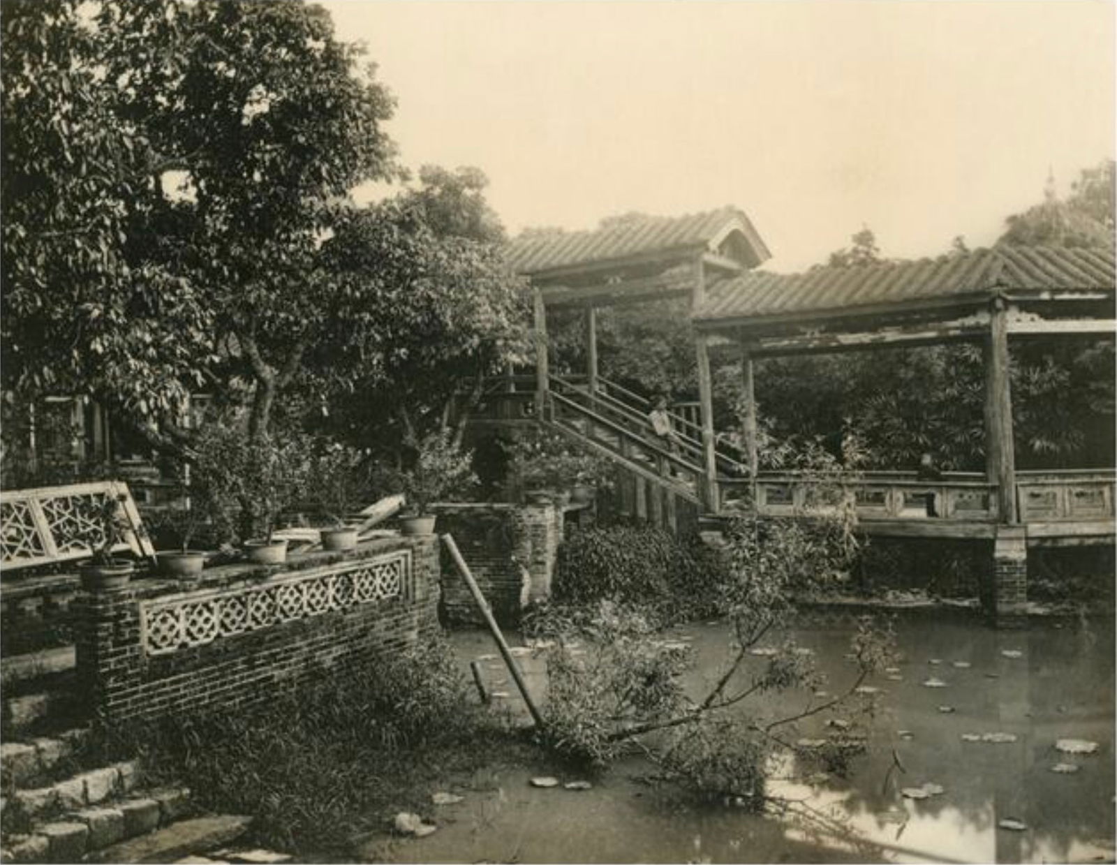 John Thomson (Scottish, 1837-1921): John Thomson (Scottish, 1837-1921). Gardens, Canton, "1872" Print. 12.50 x 10.00 inches. Please be aware that all lots in our auctions are sold "AS IS," in accordance with the Terms & Conditions of th