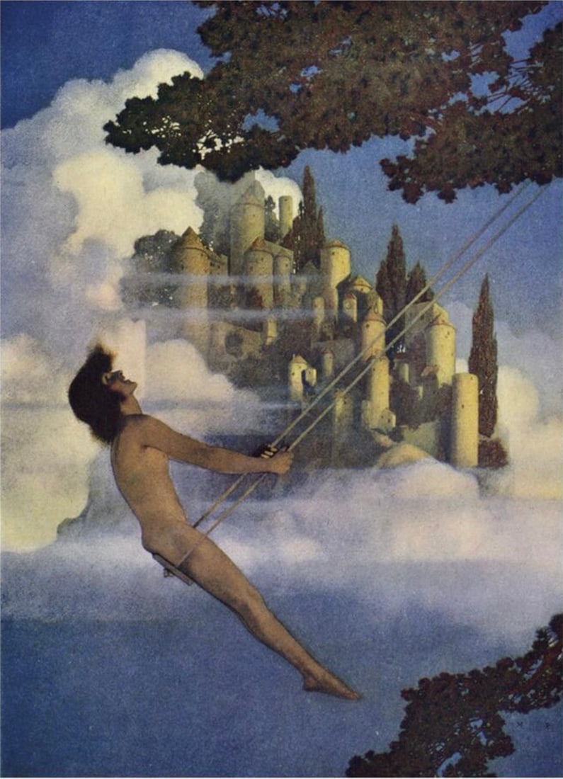 Maxfield Parrish (American, 1870-1966): Maxfield Parrish (American, 1870-1966). The Dinky Bird, "1904" Print. 18.50 x 25.75 inches. Please be aware that all lots in our auctions are sold "AS IS," in accordance with the Terms & Conditions of