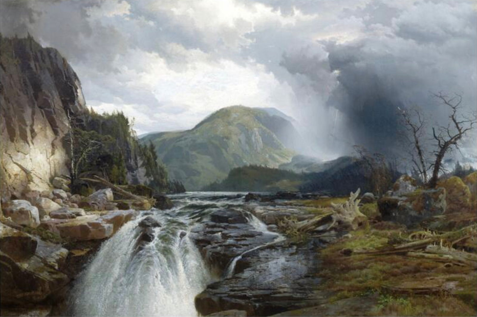 Thomas Moran (American, 1837-1926): Thomas Moran (American, 1837-1926). The Wilds of Lake Superior, "1864" Print. 56.50 x 37.50 inches. Please be aware that all lots in our auctions are sold "AS IS," in accordance with the Terms & Condi