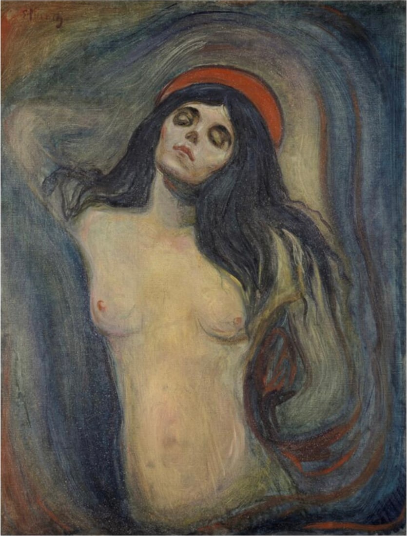 Edvard Munch (Norwegian, 1863-1944): Edvard Munch (Norwegian, 1863-1944). Madonna, "1894" Print. 37.50 x 50.00 inches. Please be aware that all lots in our auctions are sold "AS IS," in accordance with the Terms & Conditions of the Aucti
