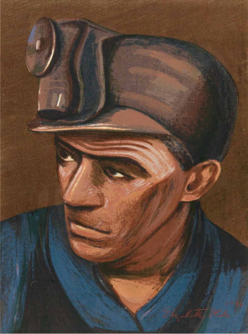 Elizabeth Olds (American, 1896-1991): Elizabeth Olds (American, 1896-1991). Miner Joe, "1942" Print. 16.00 x 22.00 inches. Please be aware that all lots in our auctions are sold "AS IS," in accordance with the Terms & Conditions of the Au