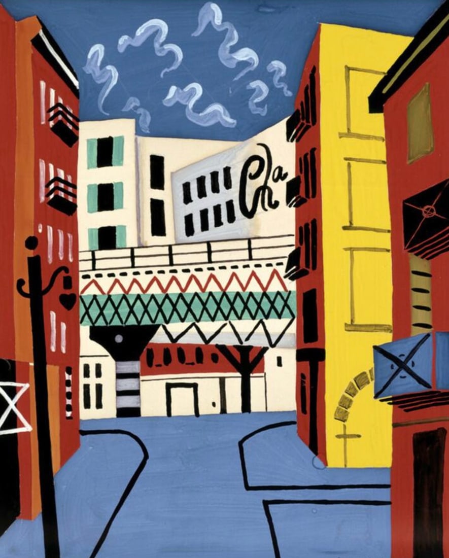 Stuart Davis (American, 1892-1964) Print: Stuart Davis (American, 1892-1964) New York Elevated, "1931" Print. 29.50 x 36.50 inches. Please be aware that all lots in our auctions are sold "AS IS," in accordance with the Terms & Conditions of t