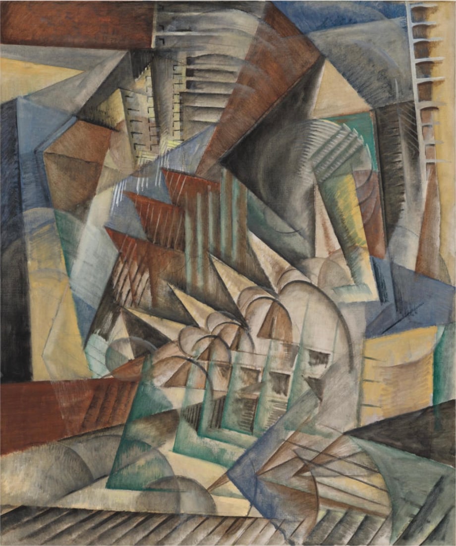 Max Weber (American, 1881-1961): Max Weber (American, 1881-1961). Rush Hour, New York, "1915" Print. 22.50 x 39.50 inches. Please be aware that all lots in our auctions are sold "AS IS," in accordance with the Terms & Conditions of t