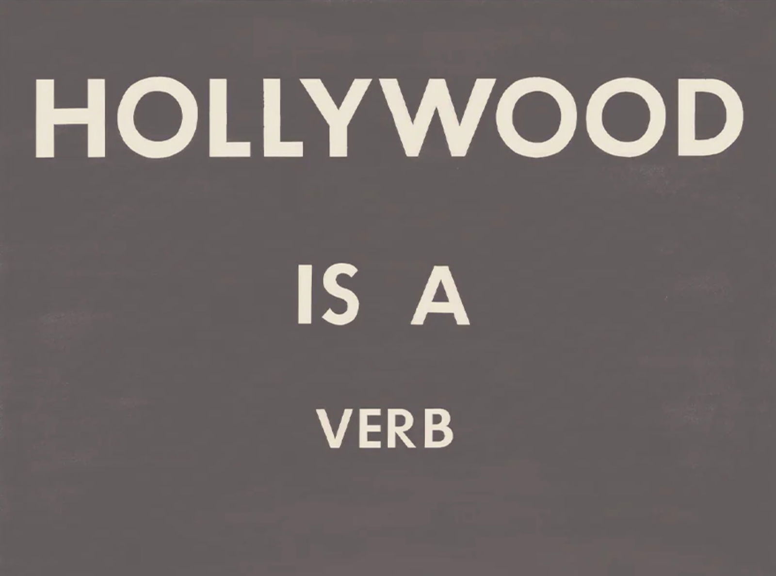 Ed Ruscha (American, b. 1937): Ed Ruscha (American, b. 1937). Hollywood is a Verb, "1979" Print. Please be aware that all lots in our auctions are sold "AS IS," in accordance with the Terms & Conditions of the Auction. All "dates"