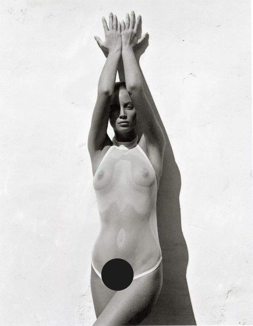 Herb Ritts (American, 1952-2002): Herb Ritts (American, 1952-2002). Christy Turlington in White, Hollywood, "1990" Print. Printed in 2012, Italy. 8.80 x 11.30 inches. Please be aware that all lots in our auctions are sold "AS IS," in 
