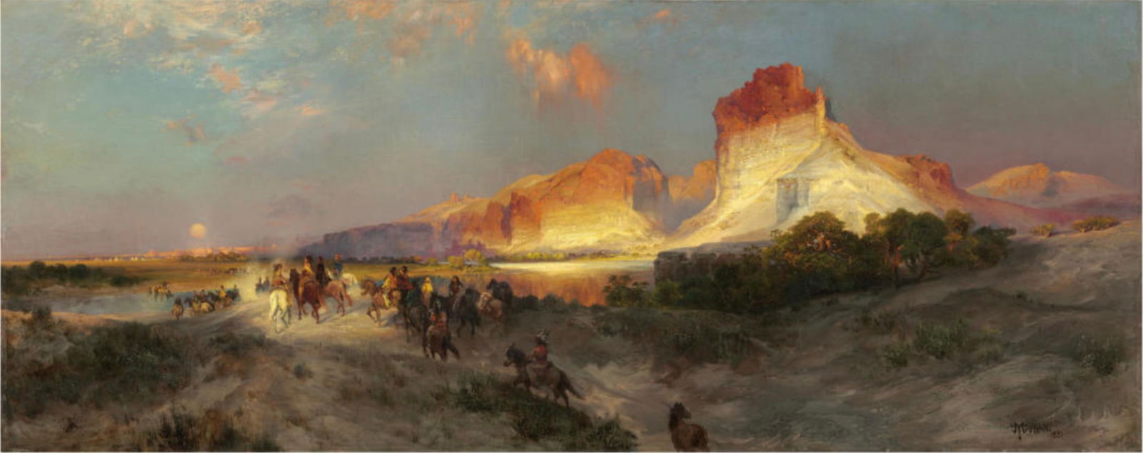 Thomas Moran (American, 1837-1926): Thomas Moran (American, 1837-1926) Green River Cliffs, "1881" Print. 39.50 x 15.50 Inches. Please be aware that all lots in our auctions are sold "AS IS," in accordance with the Terms & Conditions of