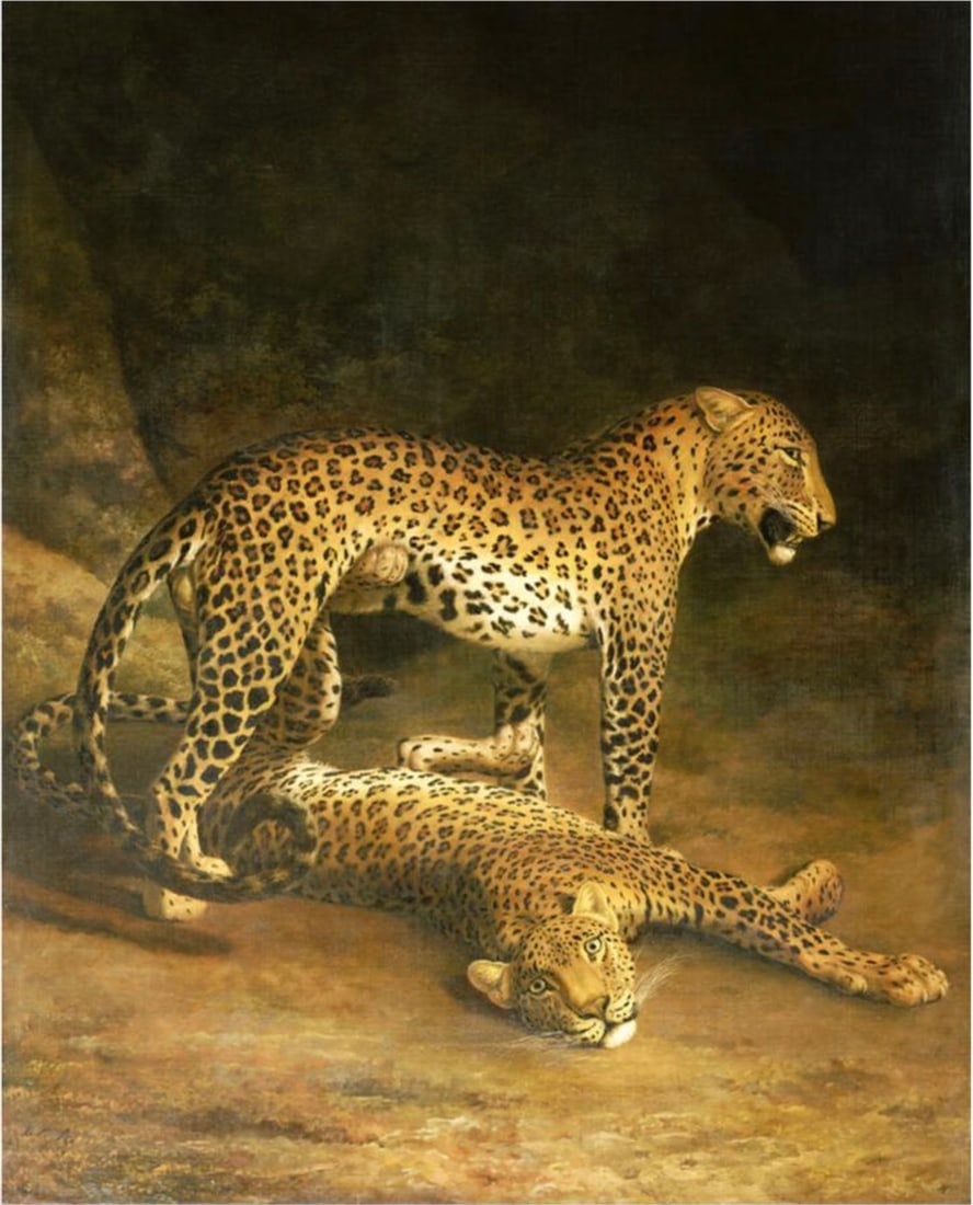 Jacques Laurent Agasse (Swiss, 1767-1849): Jacques Laurent Agasse (Swiss, 1767-1849). Two Leopards Print. 29.00 x 36.00 inches. Please be aware that all lots in our auctions are sold "AS IS," in accordance with the Terms & Conditions of the Au