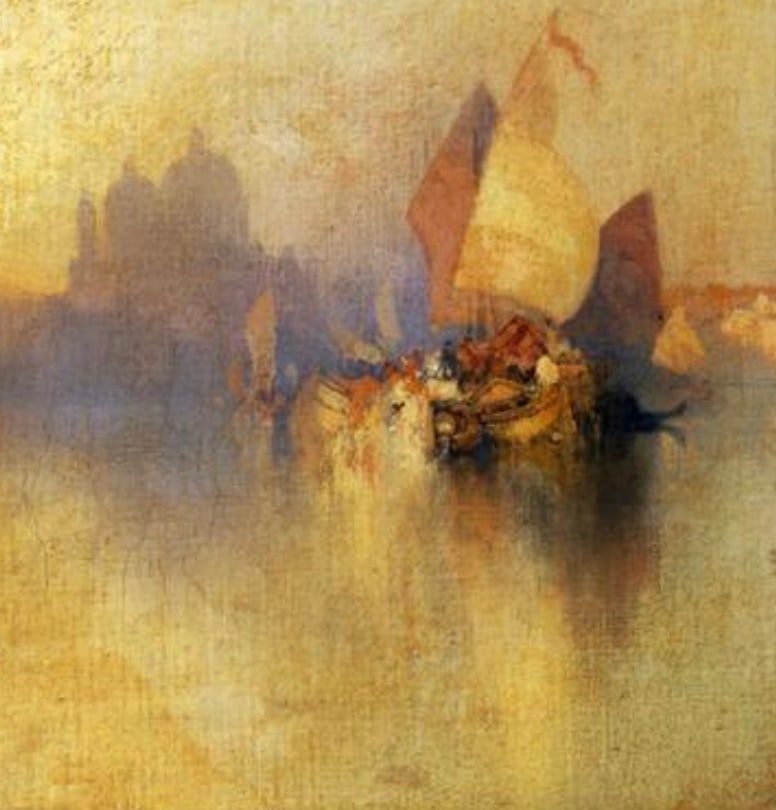 Thomas Moran (American, 1837-1926): Thomas Moran (American, 1837-1926) Opalescent Venice Print. 20.00 x 19.00 Inches. Please be aware that all lots in our auctions are sold "AS IS," in accordance with the Terms & Conditions of the Aucti