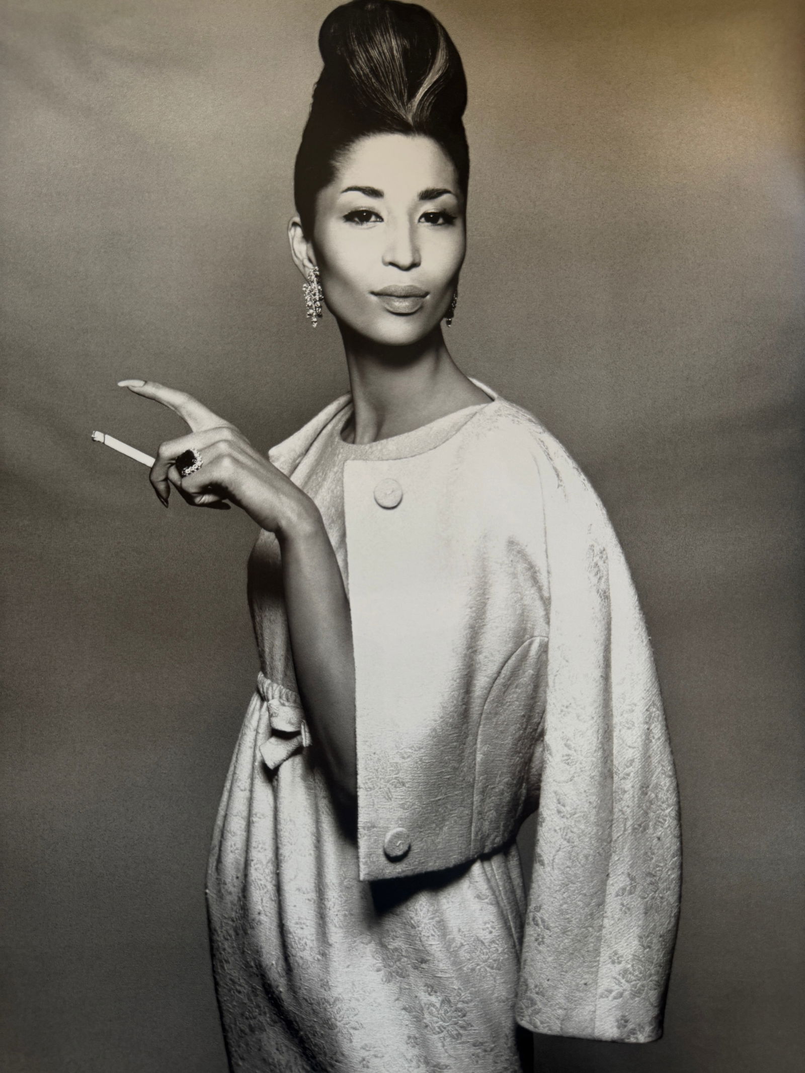 Richard Avedon (American, 1923-2004) Print: Richard Avedon (American, 1923-2004) Print. China Machado, New York City, November, "1958". 13.75 x 10.75 inches. Printed in 1993. Please be aware that all lots in our auctions are sold "AS IS," in ac