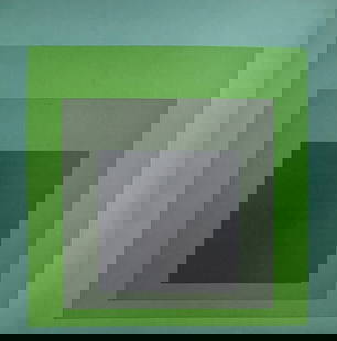 Josef Albers (German, 1888-1976) Print: Josef Albers (German, 1888-1976). Homage to the Square Print. Printed in 1971. 7.40 x 7.50 inches. Please be aware that all lots in our auctions are sold "AS IS," in accordance with the Terms &
