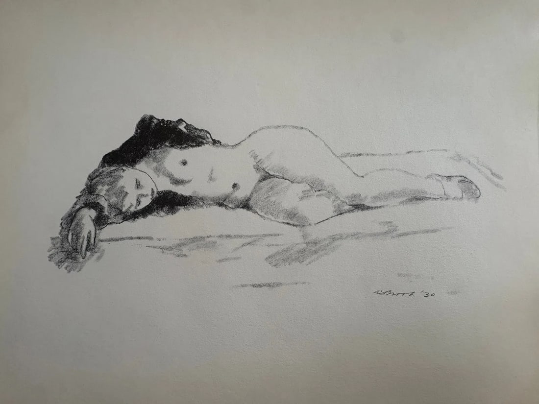 Alexander Brook (American, 1898-1980) Print: Alexander Brook (American, 1898-1980). Sleep, "1930" Print. 12.60 x 9.50 inches. Signed in the plate. Printed in 1939. Please be aware that all lots in our auctions are sold "AS IS," in accordance wit