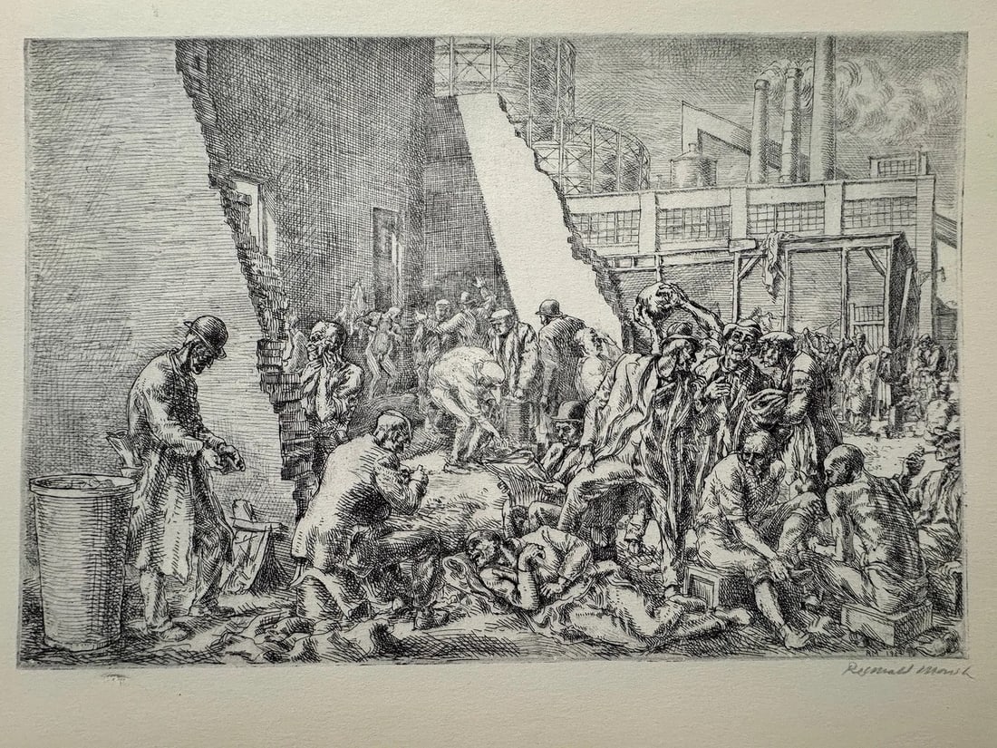 Reginald Marsh (American, 1898-1954) Print: Reginald Marsh (American, 1898-1954). The Jungle, "1934" Print.12.60 x 9.50 inches. Signed in the plate. Printed in 1939. Please be aware that all lots in our auctions are sold "AS IS," in accordance