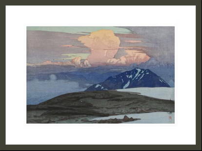 Hiroshi Yoshida (Japanese, 1876-1950) Print: Hiroshi Yoshida (Japanese, 1876-1950) Print. Goshiki Plain, Japanese Alps Series, "1926". 34.00 x 22.00 inches (image), 41.00 x 29.50 inches (framed). Please be aware that all lots in our auctions are