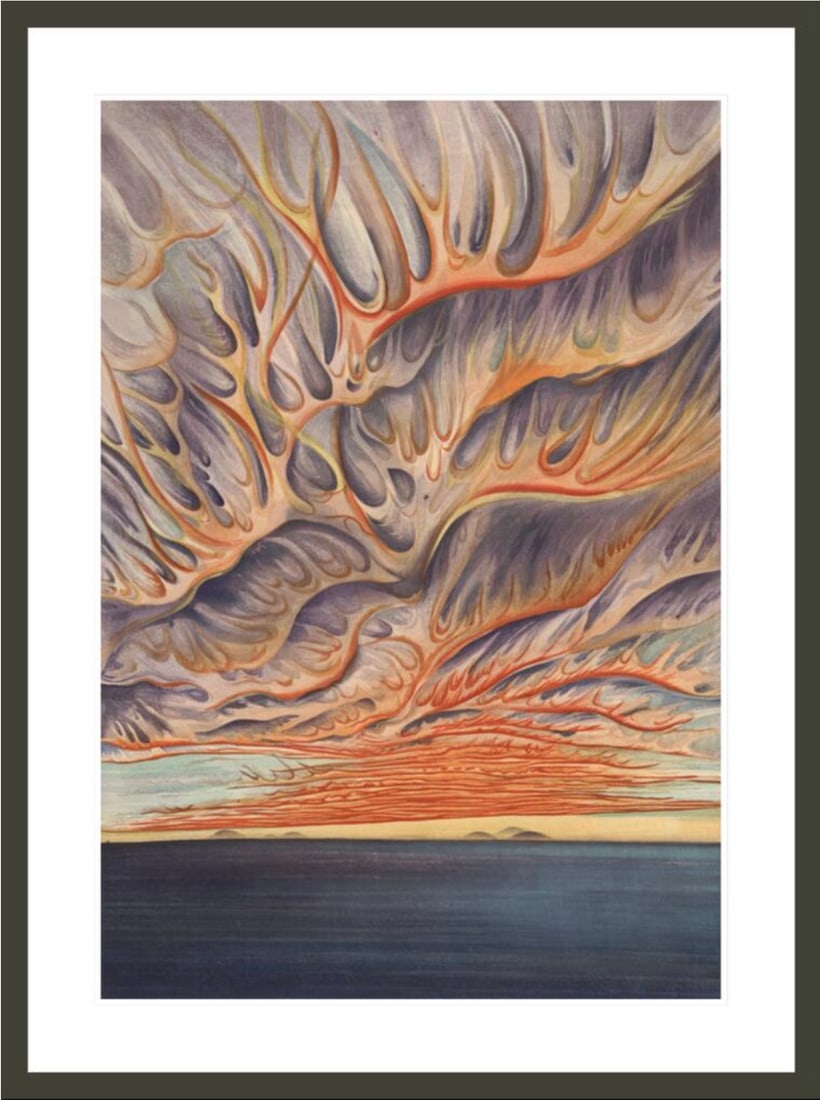 Chiura Obata (Japanese-American, 1885-1975) Print: Chiura Obata (Japanese-American, 1885-1975) Print. Setting Sun on Sacremento Valley. 23.25 x 41.00 inches. (image), 30.50 x 41.00 inches (framed). Please be aware that all lots in our auctions are sol