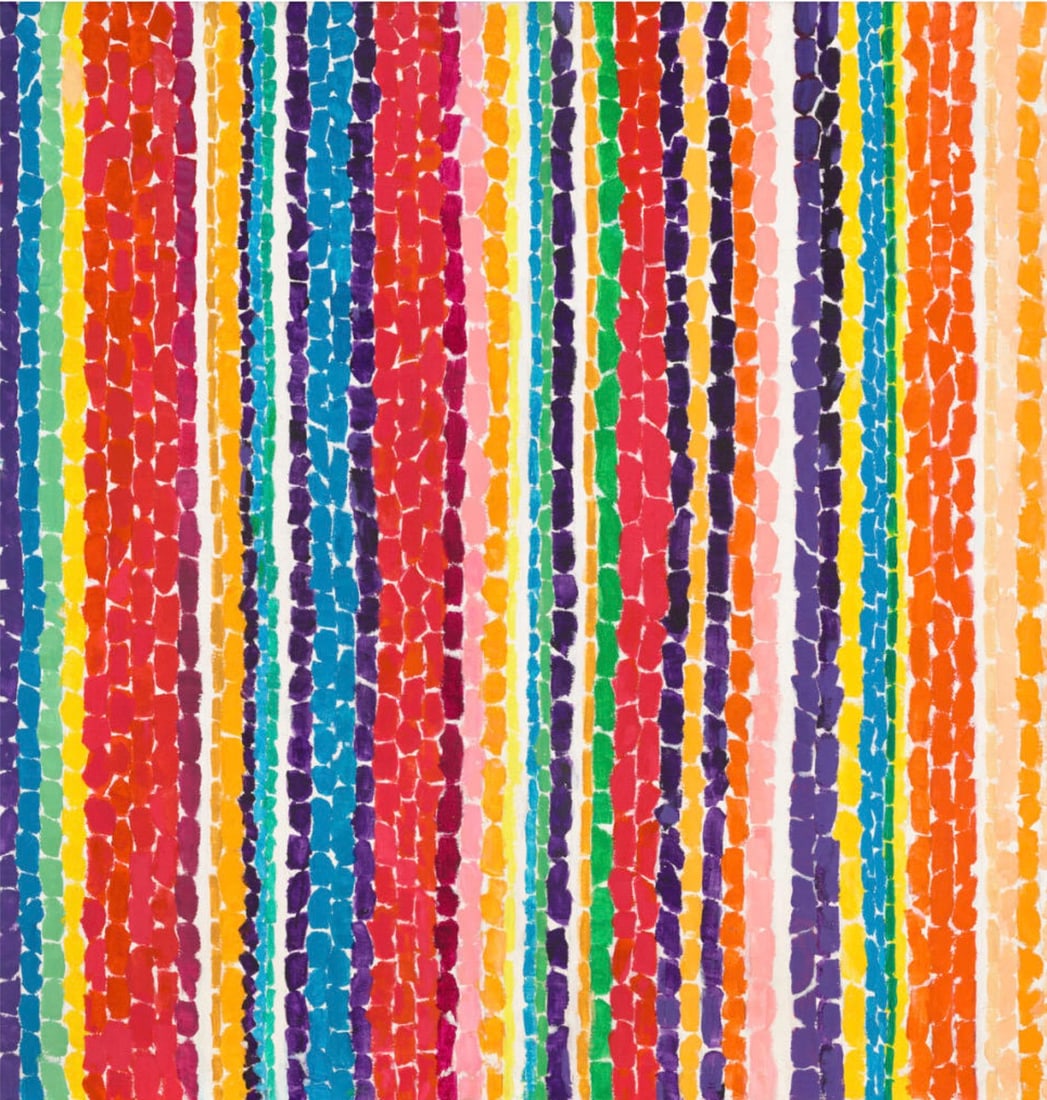 Alma Thomas (American, 1891-1978) Print: Alma Thomas (American, 1891-1978) Print. Tiptoe Through the Tulips, "1969". 28.25 x 29.50 inches. Please be aware that all lots in our auctions are sold "AS IS," in accordance with the Terms & Conditi