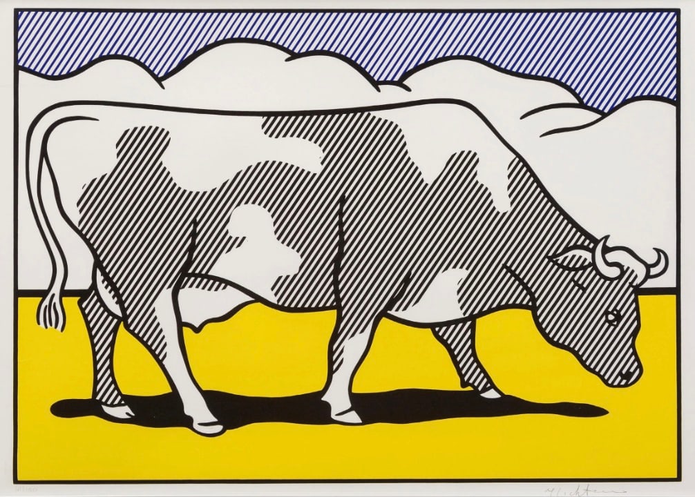 Roy Lichtenstein (American, 1923-1997) Print: Roy Lichtenstein (American, 1923-1997) Print. Cow. 23.50 x 35.50 inches. Please be aware that all lots in our auctions are sold "AS IS," in accordance with the Terms & Conditions of the Auction. All "