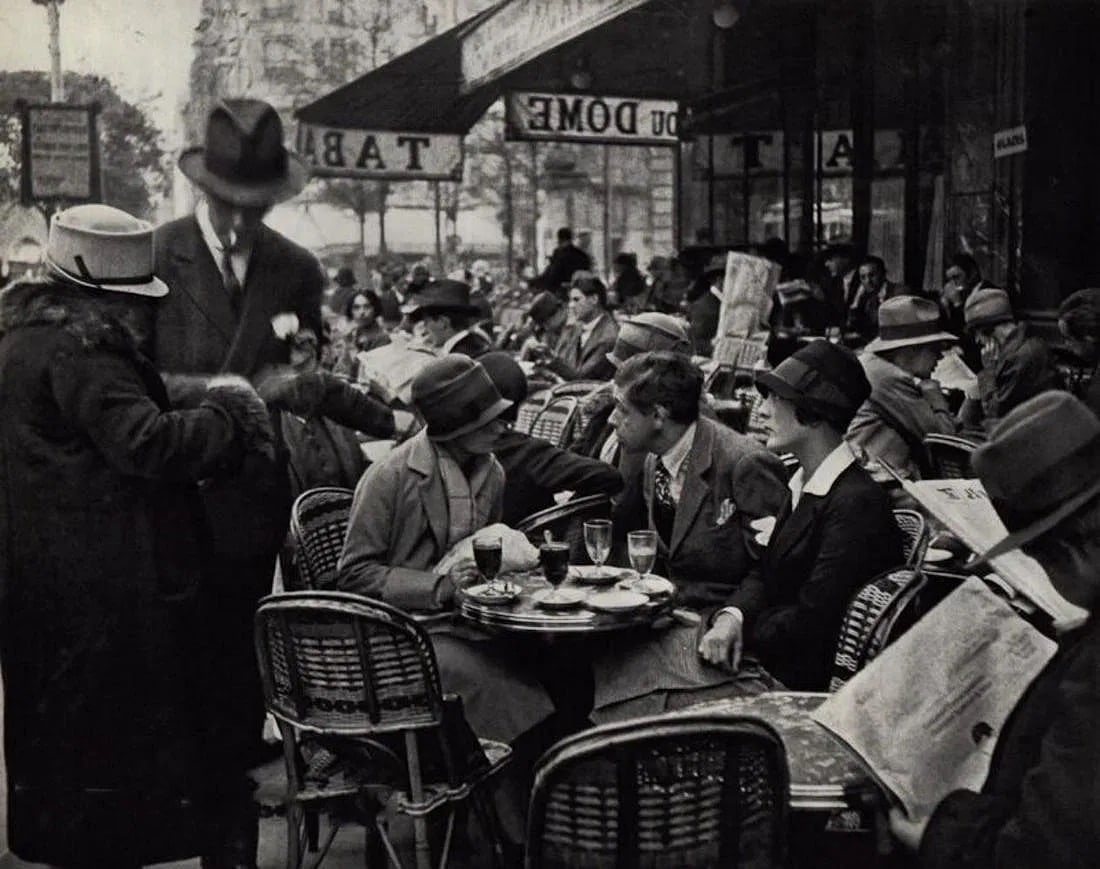 Andre Kertesz (Hungarian-American, 1894-1985) Print: Andre Kertesz (Hungarian-American, 1894-1985) Print. Tihanyi Cafe du Dome, "1925". Printed in 1972, France. 7.50 x 9.50 inches. Please be aware that all lots in our auctions are sold "AS IS," in accor