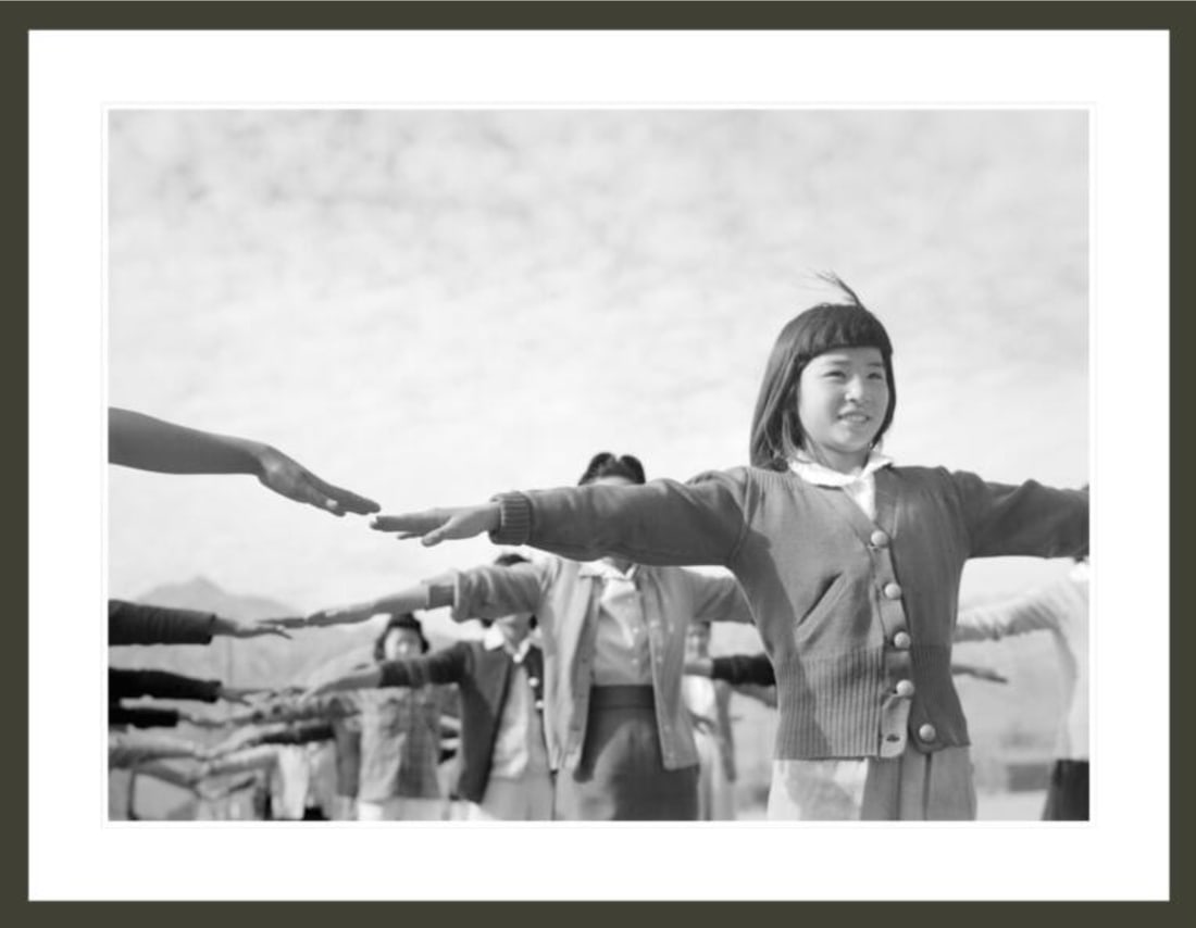 Ansel Adams (American, 1902-1984) World War II Print: Ansel Adams (American, 1902-1984) Print. Manzanar Internment Camp, "1943" Print. 33.50 x 27.50 inches (image), 41.00 x 32.00 inches (framed). Please be aware that all lots in our auctions are sold "AS