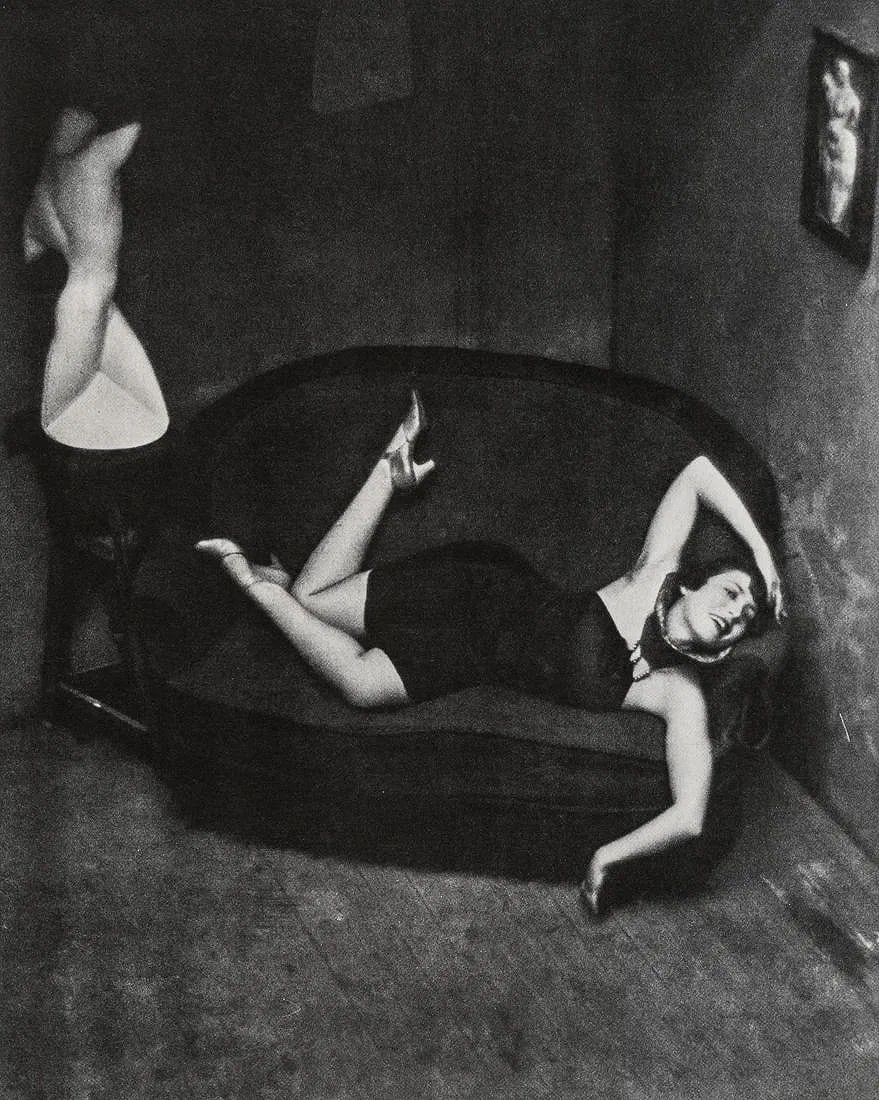 Andre Kertesz (Hungarian-American, 1894-1985) Print: Andre Kertesz (Hungarian-American, 1894-1985) Print. Satiric Dancer, Paris, France "1926". Printed in 1972. 6.65 x 8.35 inches. Please be aware that all lots in our auctions are sold "AS IS," in accor