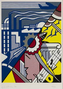 Roy Lichtenstein (American, 1923-1997) Print, After: After Roy Lichtenstein (American, 1923-1997) Print. 23.75 x 35.70 inches. Backed. Please be aware that all lots in our auctions are sold "AS IS," in accordance with the Terms & Conditions of the Aucti