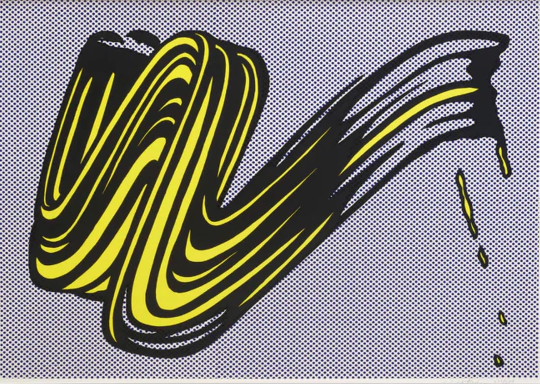 Roy Lichtenstein (American, 1923-1997) Print: Roy Lichtenstein (American, 1923-1997) Print. Brushstroke. 23.85 x 35.30 inches. Backed. Please be aware that all lots in our auctions are sold "AS IS," in accordance with the Terms & Conditions of th