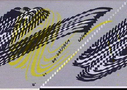 Roy Lichtenstein (American, 1923-1997) Print: Roy Lichtenstein (American, 1923-1997) Print. Brushstroke. 23.85 x 35.30 inches. Backed. Please be aware that all lots in our auctions are sold "AS IS," in accordance with the Terms & Conditions of th