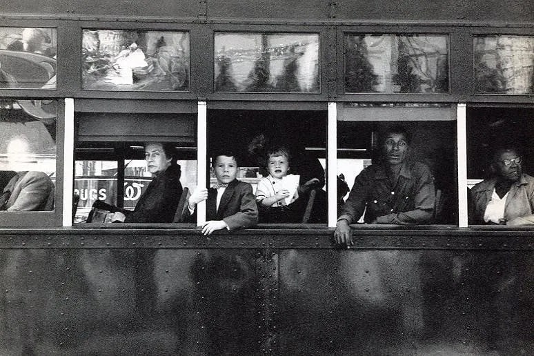 Robert Frank (Swiss, 1924-2019) Print: Robert Frank (Swiss, 1924-2019) Print. Trolley, New Orelans. Printed in 1959. 8.00 x 5.00 inches. Please be aware that all lots in our auctions are sold "AS IS," in accordance with the Terms & Conditi