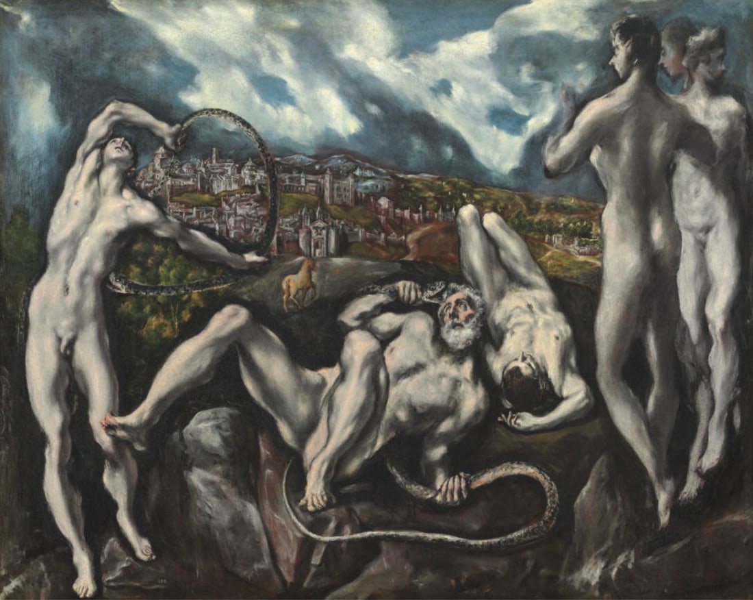 El Greco (Greek, 1541-1614) Print: El Greco (Greek, 1541-1614) Print. Laocoon, "1610". Bonded to fabric. 39.50 x 30.00 inches. Please be aware that all lots in our auctions are sold "AS IS," in accordance with the Terms & Conditions of