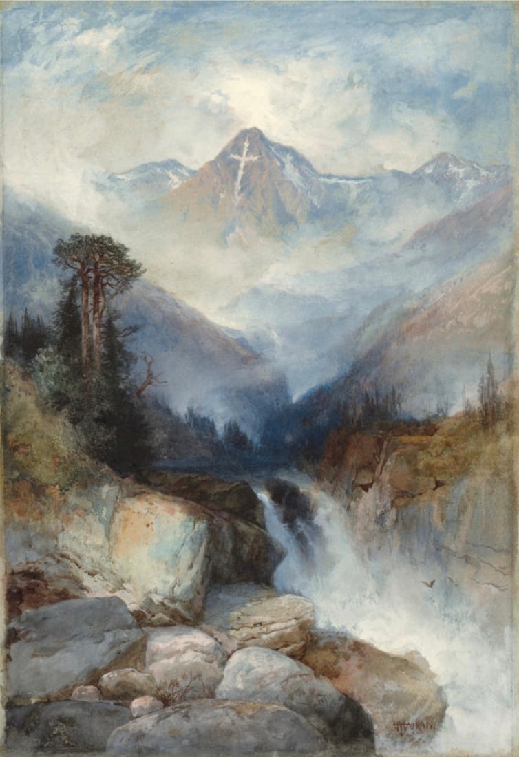 Thomas Moran (American, 1837-1926) Print: Thomas Moran (American, 1837-1926) Print. Mountain of the Holy Cross, "1890". 10.50 x 15.50 inches. Please be aware that all lots in our auctions are sold "AS IS," in accordance with the Terms & Condi