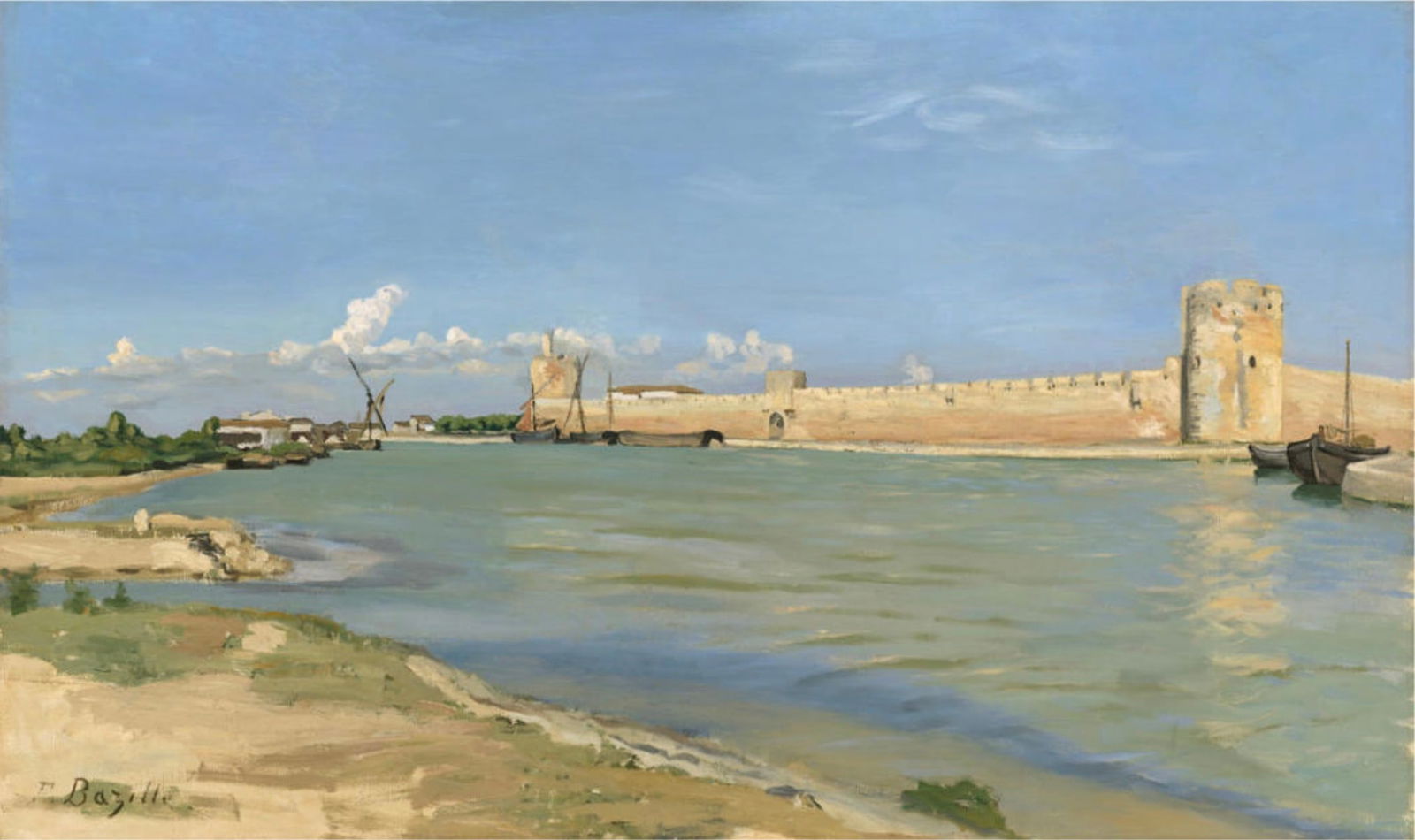 Frederic Bazille (French, 1841-1870) Print: Frederic Bazille (French, 1841-1870) Print. The Ramparts at Aigues-Mortes, "1867" Print. 39.50 x 23.50 inches. Please be aware that all lots in our auctions are sold "AS IS," in accordance with the Te