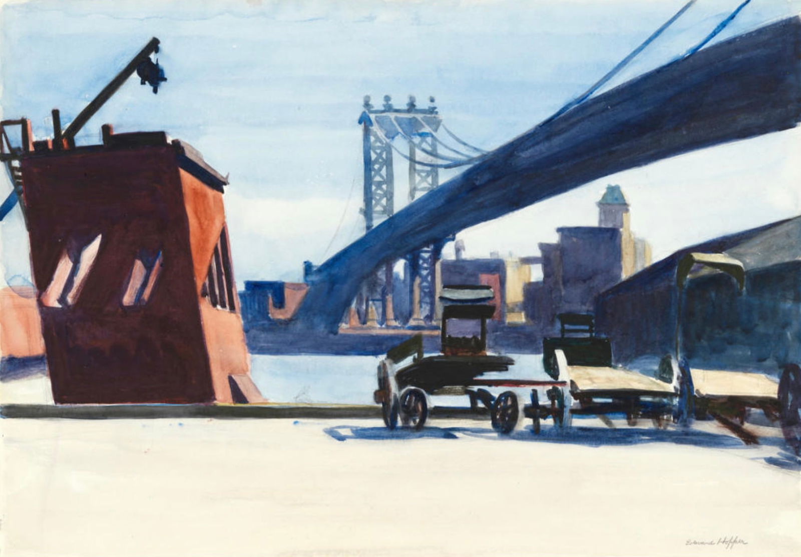 Edward Hopper (American, 1882-1967) Print: Edward Hopper (American, 1882-1967) Print. Manhattan Bridge, "1925". 29.00 x 20.50 inches. Please be aware that all lots in our auctions are sold "AS IS," in accordance with the Terms & Conditions of