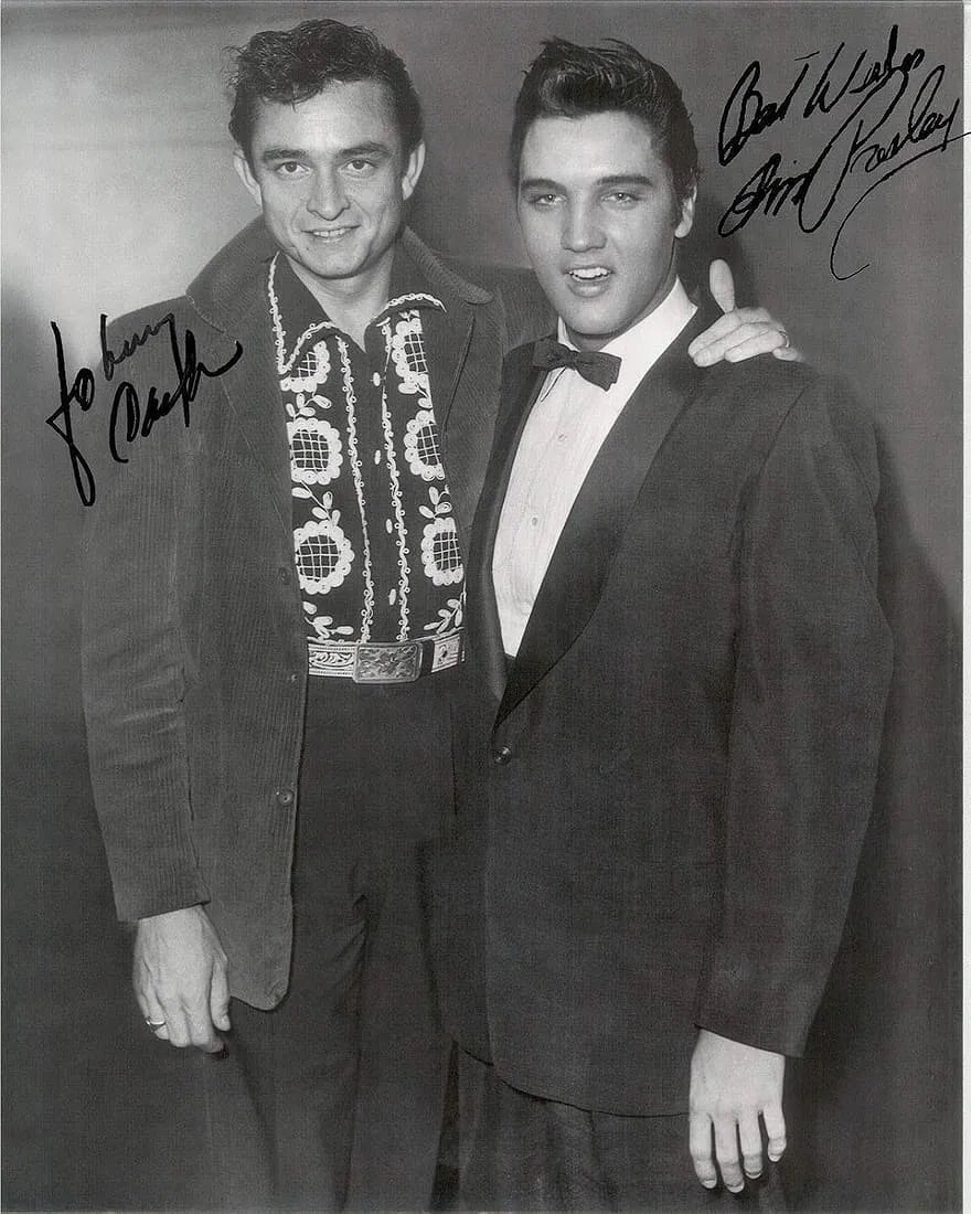 Elvis Presley and Johnny Cash Signed Facismile Photo Print (1 of 1)